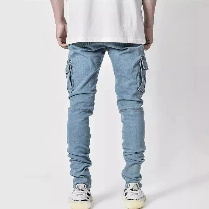 Men Street Elastic Denim Jeans Wash