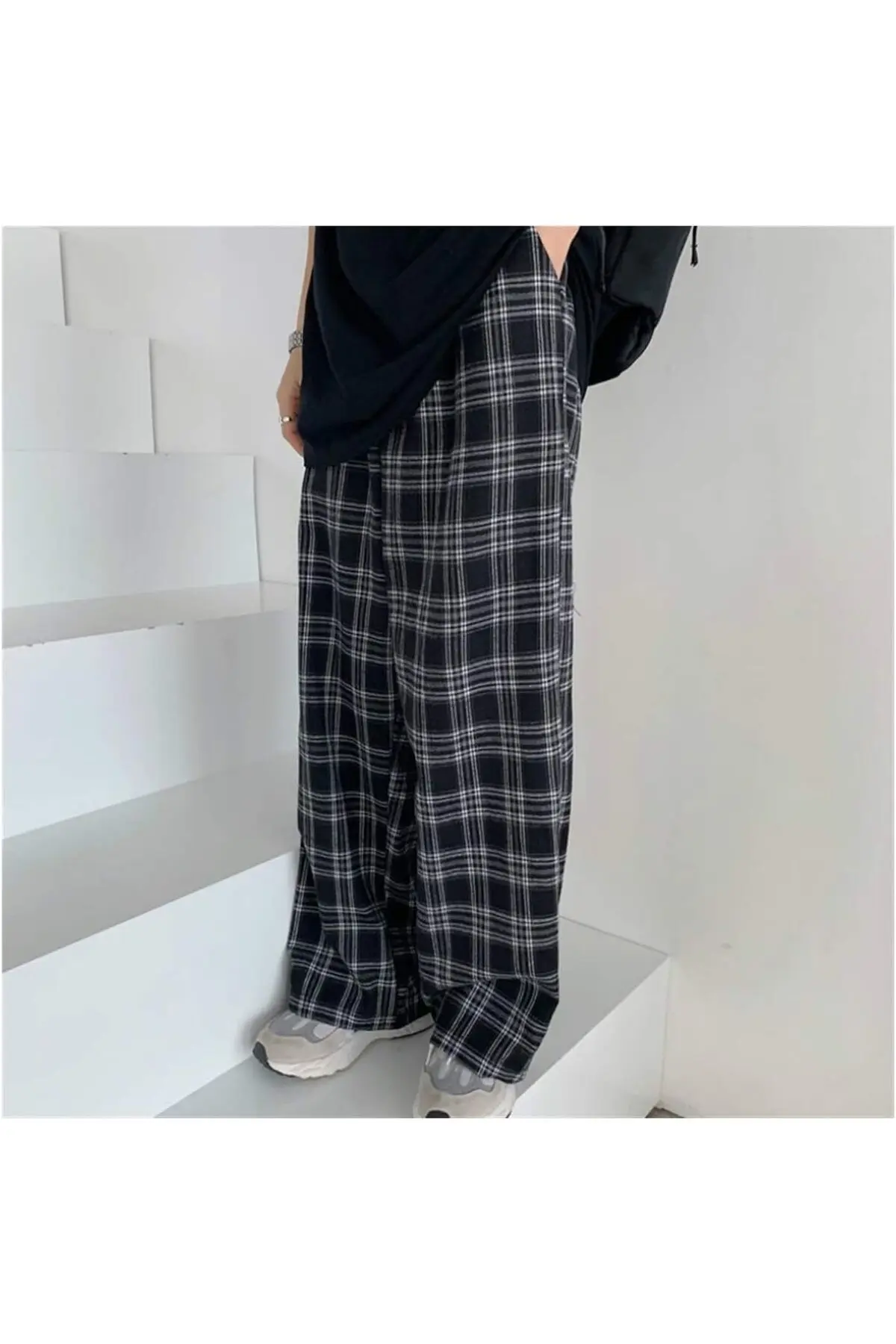 Harajuku Square Patterned Unisex Pajama Tracksuit