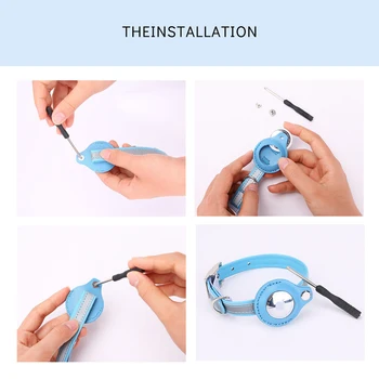 1pc Reflective Pet Collars with Airtag Case Collar for Cats with Protective Case for Anti Lost Locator Tracker Dog Accessories 6