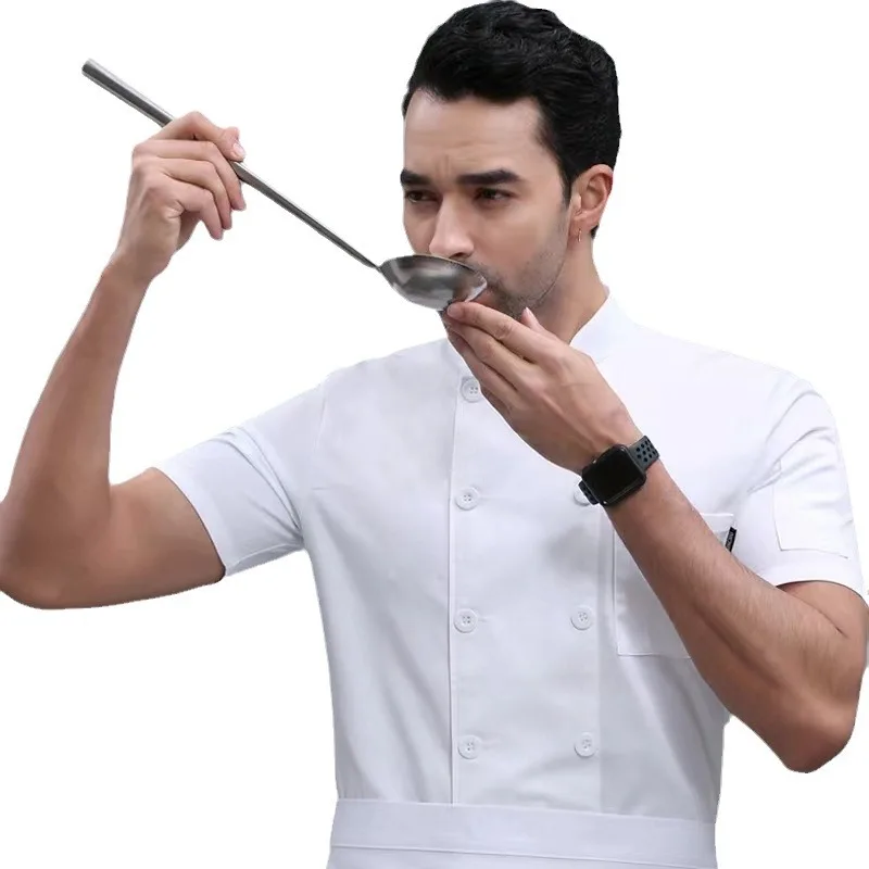 New Unisex Breathable Chef Workwear Catering Hotel Restaurant Uniform Short Long Sleeve Kitchen Service Outfit