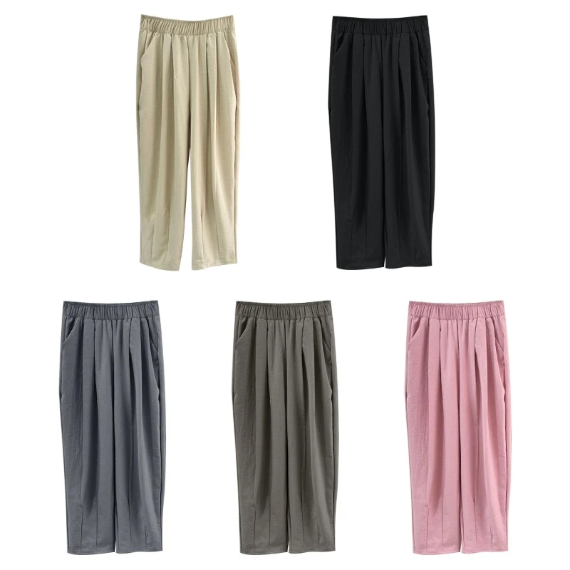 

New style Women's Flowy Harem Pants Casual Loose Yoga Pants Bohemian Loose Palazzo Pants Smocked Waist Pants Streetwear