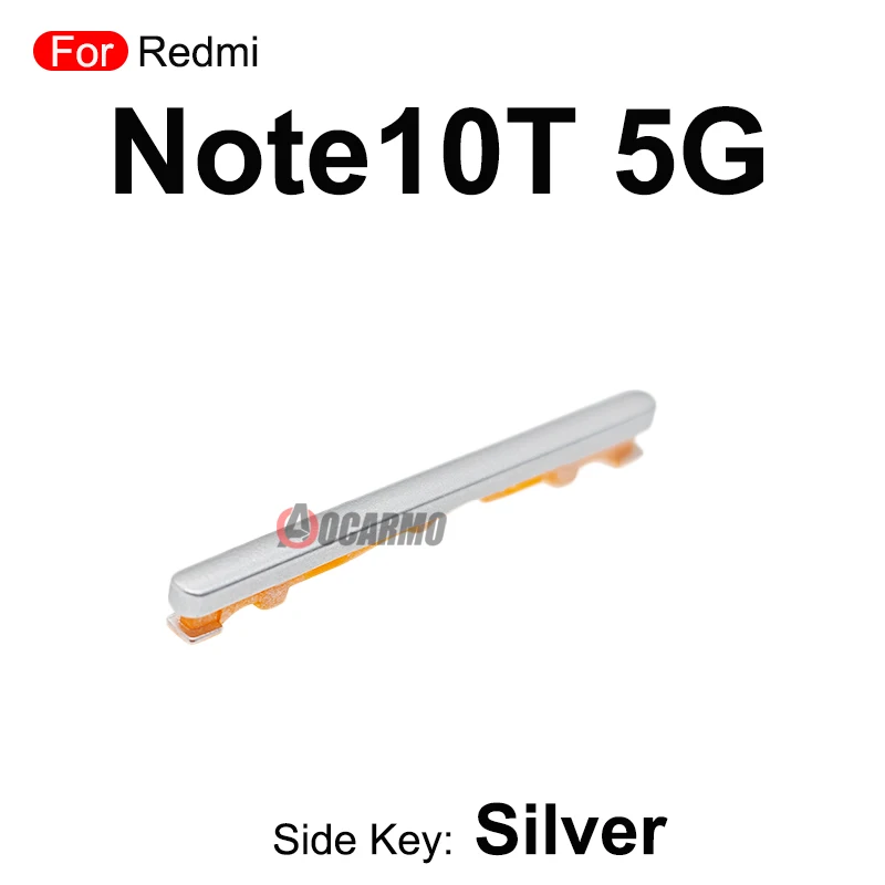 1Pcs 블랙 블루 실버 그린 볼륨 버튼 Redmi Note 10T 5G 용 사이드 키 교체 부품