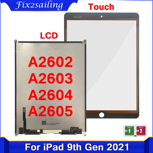 LCD For iPad 9 10.2 2021 9th Gen A2602 A2603 A2604 A2605 LCD Touch Screen  Glass Display Panel Replacement Repair Parts 100% Test