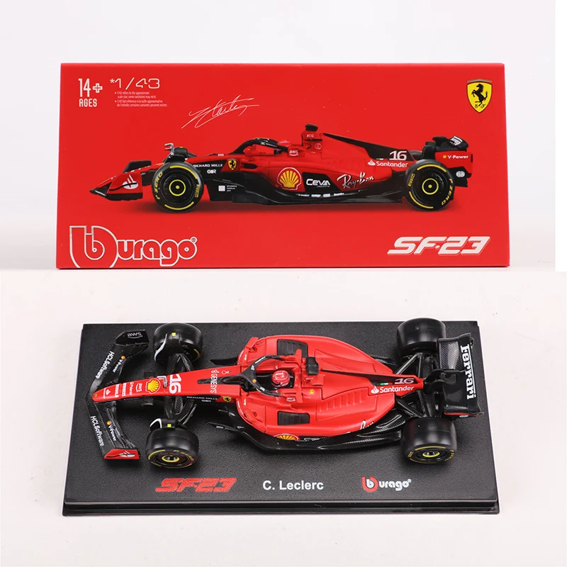 Bburago 1:43 Ferrari Sf23 C.Sainz No.55 /No.16 Formula One Cars Modello Di Auto In Lega Simulata
