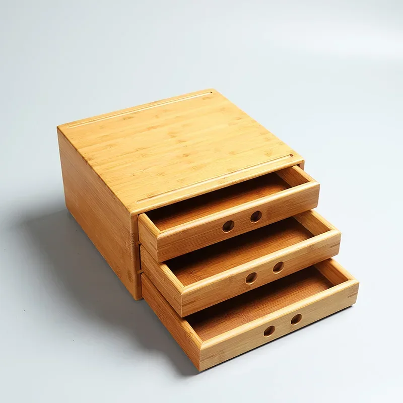Bamboo Pu'er Tea Boxes Pu'er Separator Cut Tea Tray Kung Fu Set Ceremony Accessories Healthy Food Storage Drawer