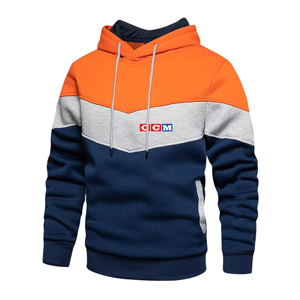 CCM 2023 men's hoodie printed patchwork tricolor pullover casual and comfortable sports hooded street men's sweatshirt
