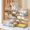 Clear Desk Organizer, Desk Accessories Holder with Drawers,Makeup Brush Storage Organizer for Office School Home Supplies 1