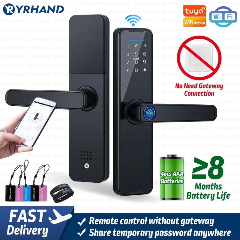 Tuya Smart Door Lock Fingerprint Smart Door Lock Wifi Yrhand K7