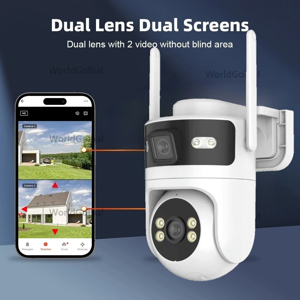 Tuya 5K 10MP WIFI Camera Outdoor PTZ Dual Lens 8MP AI Motion Automatic Tracking CCTV Security Intelligent IP67 Monitoring TUYA 5