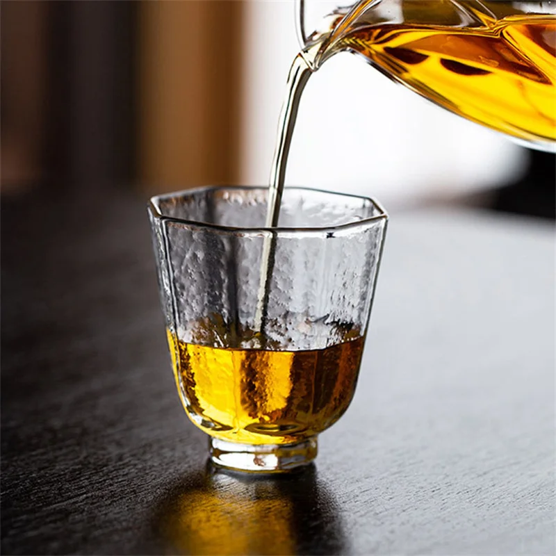 2Pcs/Lot Small Capacity 50ml Heat Resistant Glass Kung Fu Tea Cup Tea Set Teacup Japanese Style Tasting Wine Cup