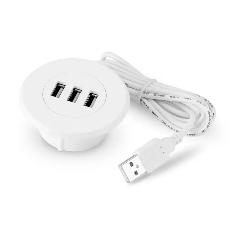 2 그로멧 구멍 책상 내 장착 3 포트 노트북 PC 용 USB 2.0 허브 컴퓨터 사무실 홈 데스크 구멍 DF 5cm N2UB
