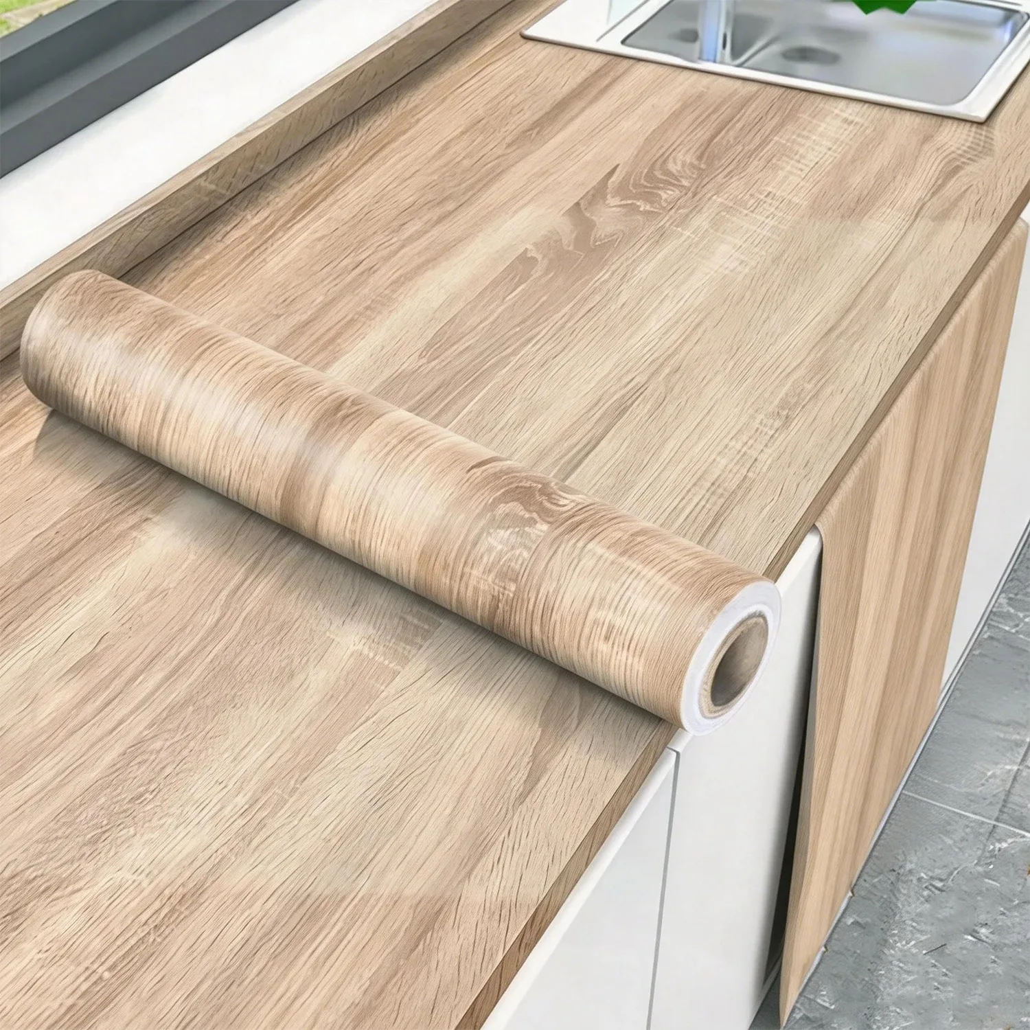Waterproof Self-Adhesive Vinyl Wood Wallpaper Roll for Home Décor and Furniture Renovation