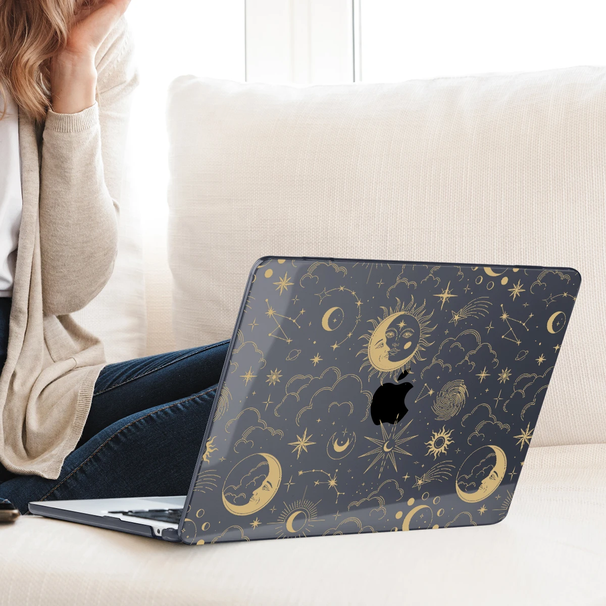 Capa de Cristal Preta de Astrologia para Macbook Pro 14 16 2023 m3 Air 15 A2941 Retina Air 13 A2681 m2 m1 A2337 A2179 2023 2023 A2338 - Imagem 3