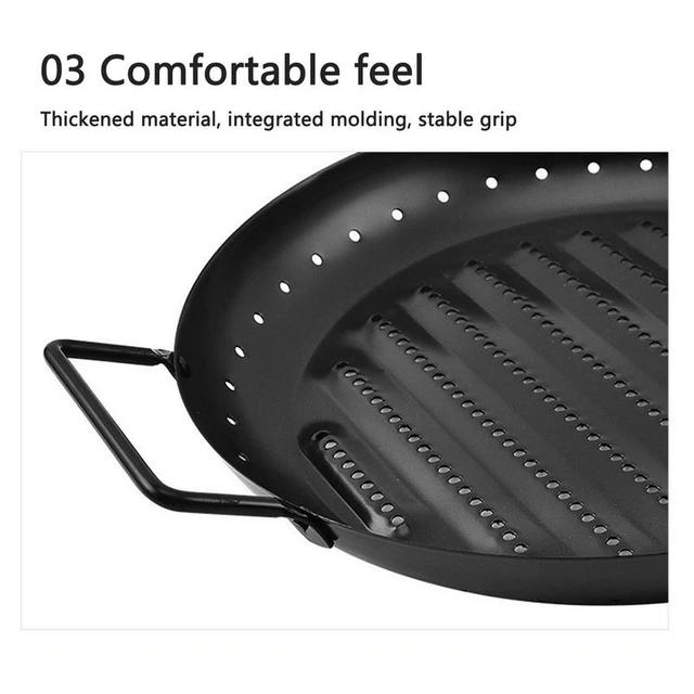 BBQ Plate Durable Heat Resistant Grilling Tray Round Griddle Pan Curved  Non-Stick Stovetop Plate For Camping Multi-functional - AliExpress