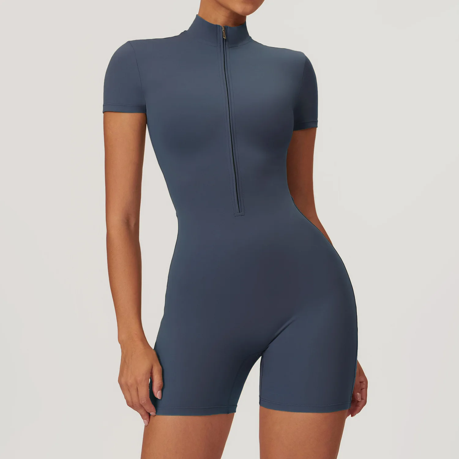Summer Zipper Jumpsuits Short Sleeve Yoga Bodysuit Women's Yoga Set Gym Tracksuit Push-up Workout Clothes Dance Fitness Bodysuit gym workout set yoga set fitness set fitness jumpsuit sportswear set fitness one piece wear sports set