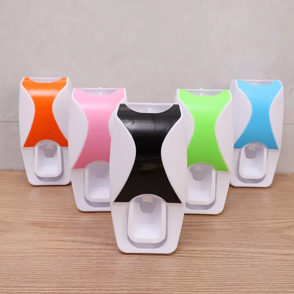 Toothbrush Holder with Toothpaste Dispenser Wall Mounted Toothbrush Razor Storage Rack Bathroom Toothpaste Squeezer