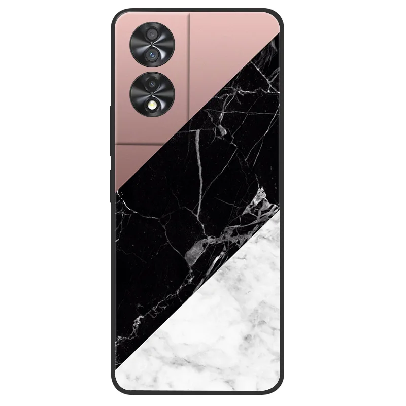 Elegant Marble Soft Matte Silicone Phone Case - Full Coverage Design, 6.78''