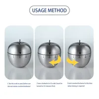 Minuterie mécanique de cuisine créative en acier inoxydable, type œuf, 60 apprentis, rappel de cuisson, 1 pièce 3