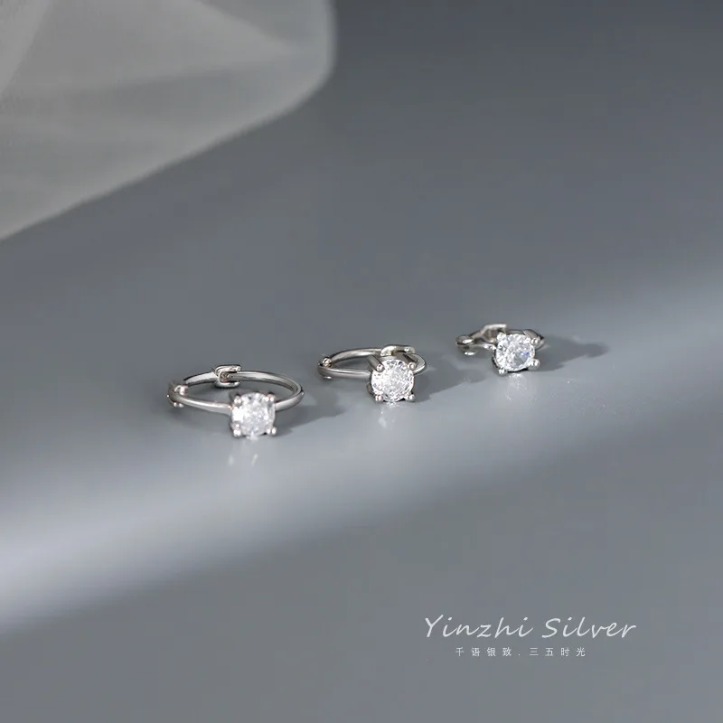 Orecchini Donna Argento 925 Con Zircone 6 Mm – Rodiati, Solitari, Fatti In Germania, Con Scatola Regalo #SO199