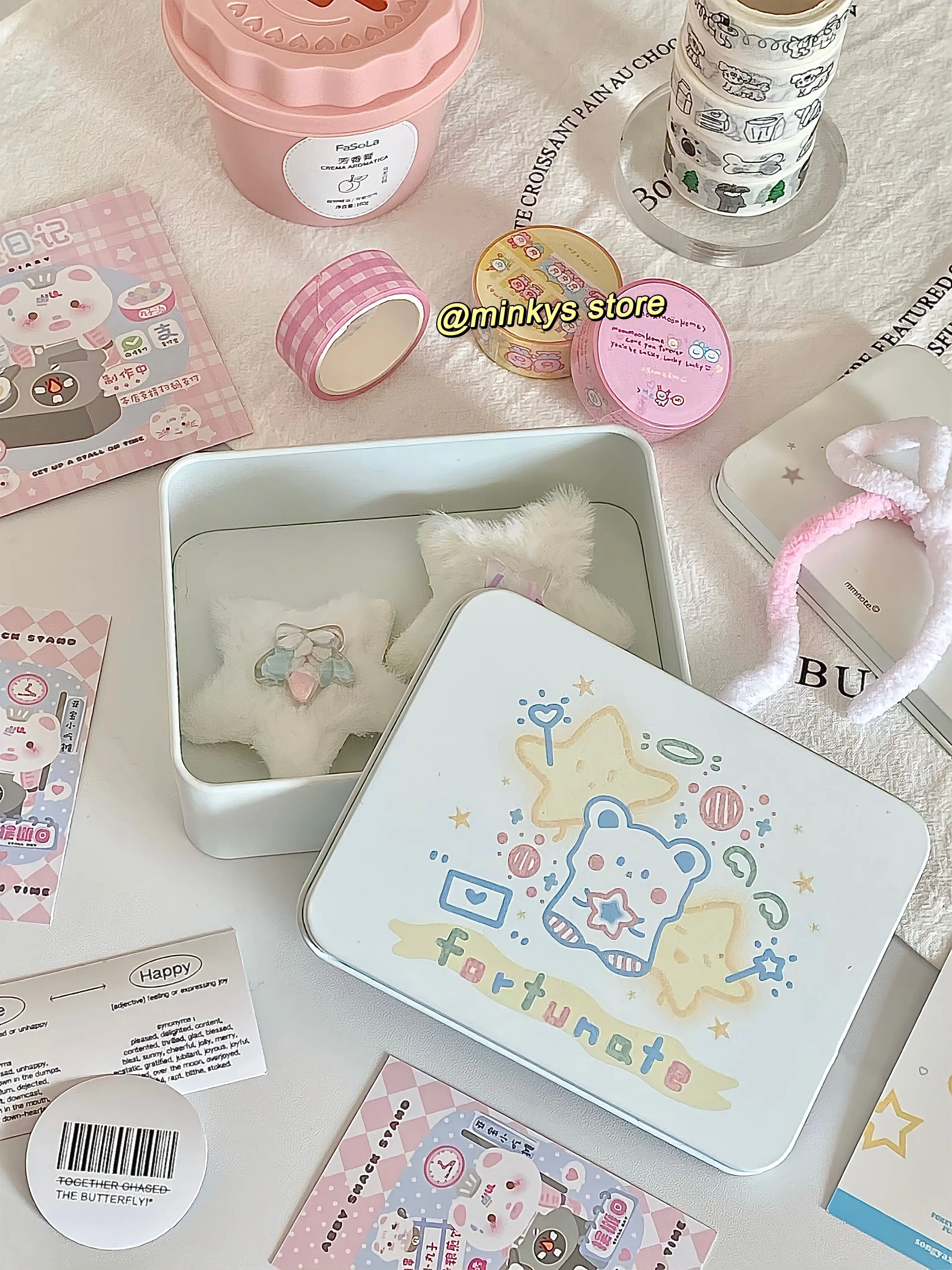 MINKYS Original Design Cute Bear Kpop Photocards Sleeves Toploaders Storage Box Idol Photo Card Collect Box Kawaii Stationery stationery organizer stationery storage box