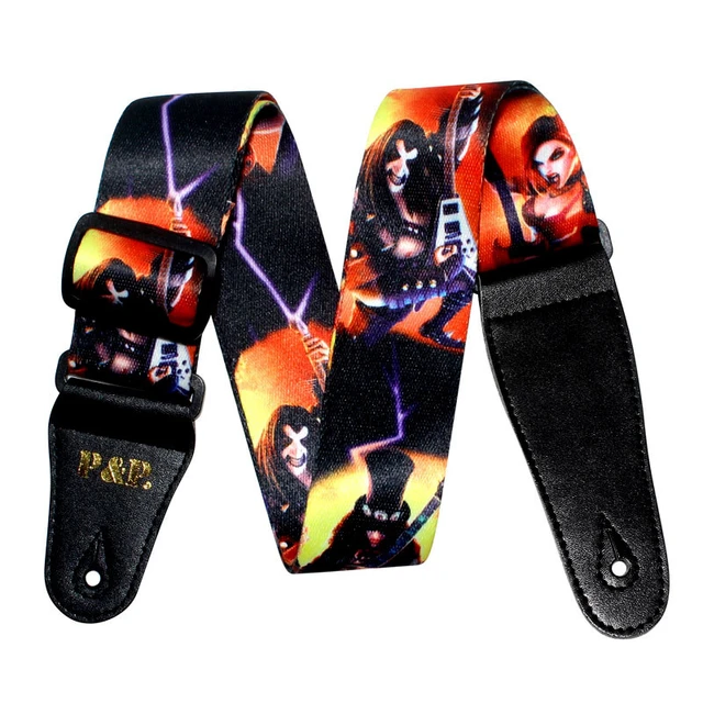 Amazoncom BuckleDown Guitar Strap I Heart Anime Bold Black White Red 2  Inches Wide  Musical Instruments
