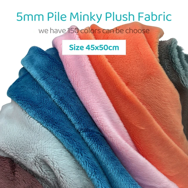 Minky Fabric For Cotton Doll Hair 5mm Pile Length Thicken Encryption Size  45x50cm Plush Fabric For Sewing Stuffed Animals Toys