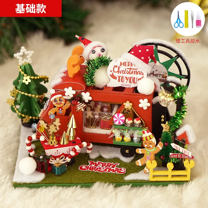 

Village Christmas Decoration Gingerbread Train House Perfect Christmas Building Display Light Up Xmas Holiday Home Decor