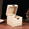 1pcs Retro Jewelry Gift Box Sundries Organizer Natural Wood Clamshell Storage Rectangle Case 4