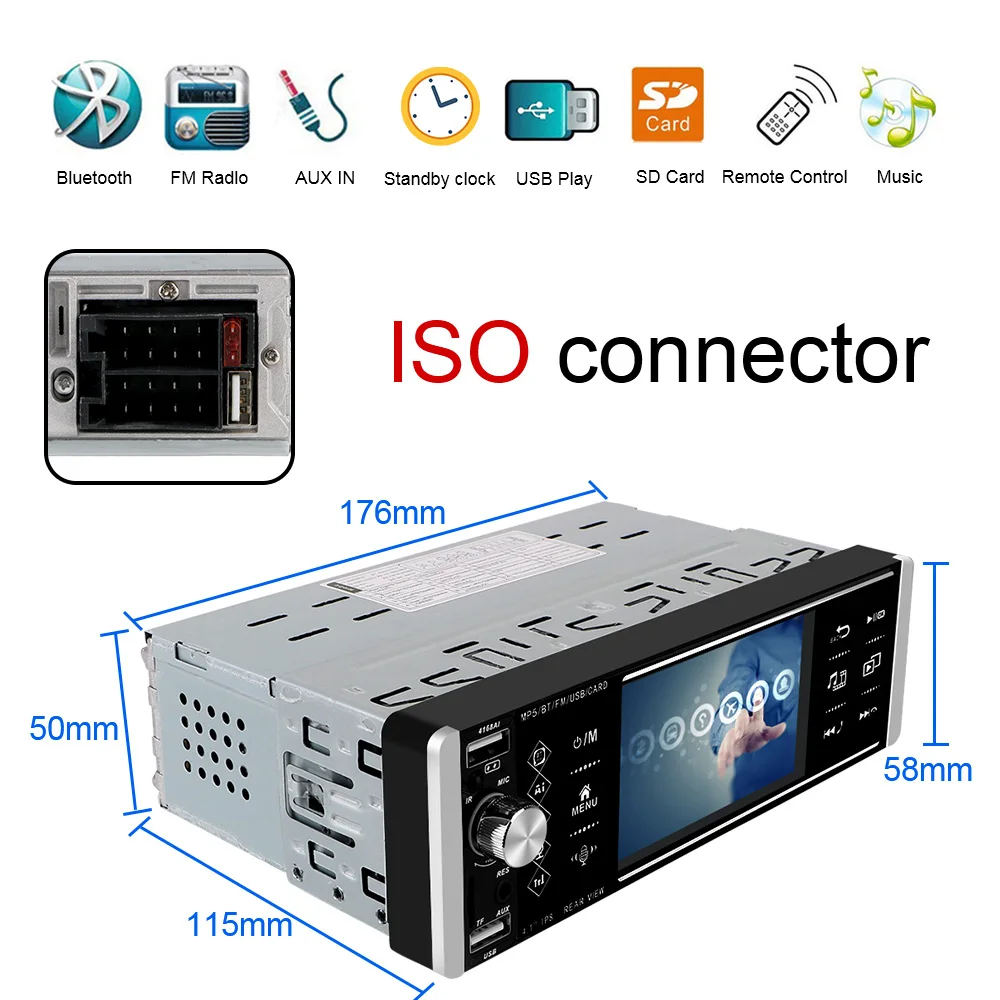 

Reverse Image FM 3-USB Bidirectional Interconnection Bluetooth 1 Din 4 Inch Mp5 Player Touch Car Radio