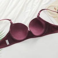 Women's sexy lingerie set with detachable shoulder straps and steel ring gathered thin mold cup lingerie 3