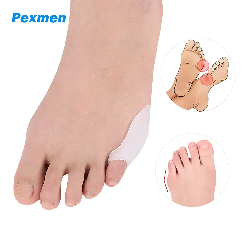 Pexmen 2/4Pcs Pinky Toe Bunion Pads Gel Little Toe Protector Small Toe Pain Relief from Friction Pressure and Tailor's Bunions