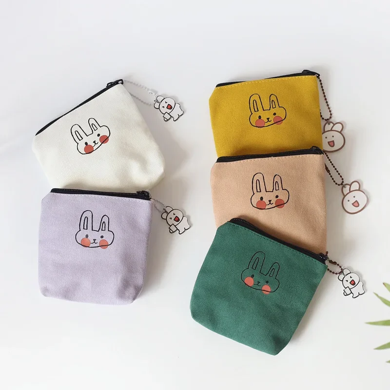 Cute Rabbit Coin Bag Purse Small Money Wallet Pouch Korean Rabbit Pendant Random Napkin Sanitary Pad Towel Organizer Storage Bag
