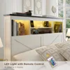 Noiseless Base Beds and Frames No Box Spring Needed- Luxury White Bedroom Furniture LED Light Bed Headboard Charging Station 5