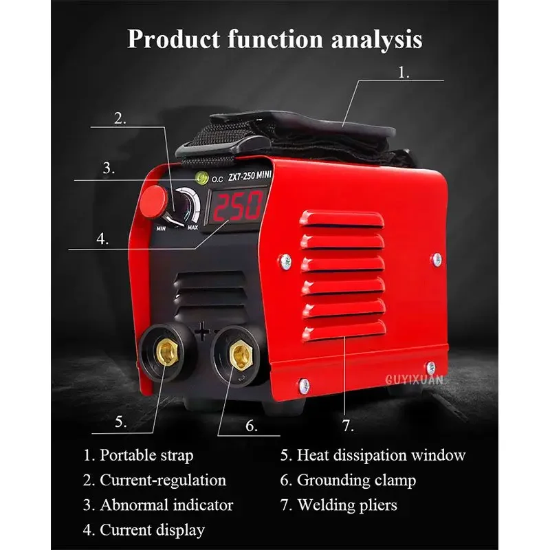 220V Portable Handheld Welding Machine 3000W Mini Household Digital Display Automatic Welding Current Industrial Welding Machine 2