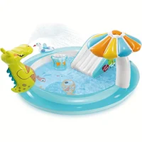 Piscine gonflable en polymère pour enfants, piscine crocodile avec toboggan, pêche au poisson 1
