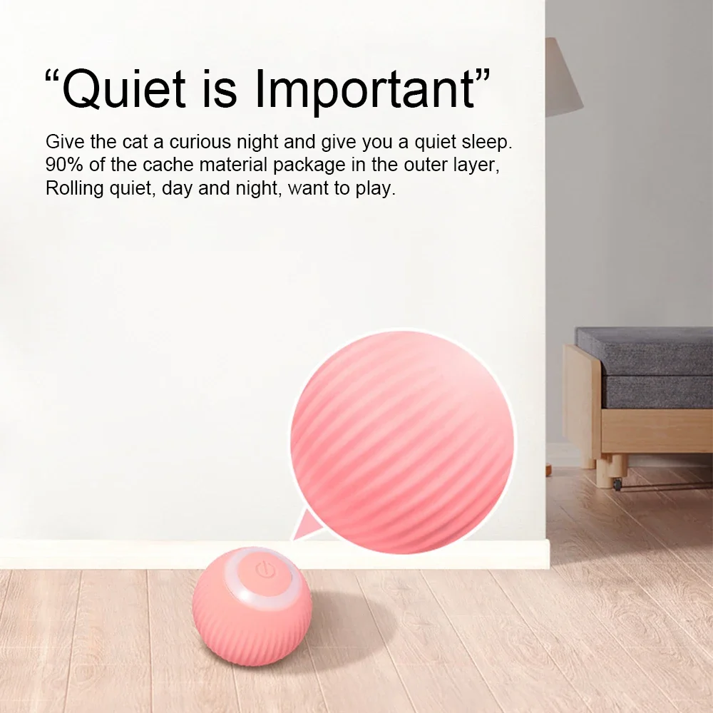 Cat Interactive Ball Toys Smart Electric Cat Ball Toys Automatic Rolling Cat Toys for Indoor Interactive Playing Cats Training Self-moving Kitten