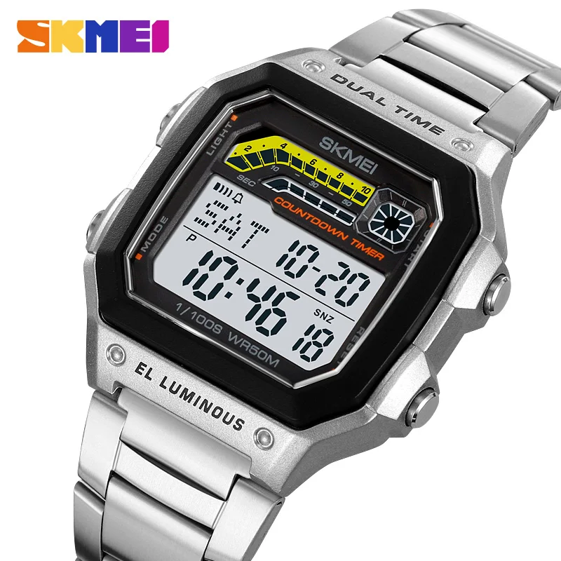 SKMEI 2307 Fashion Men Electronic Watch Luminous Waterproof Alarm Clock Wrsitwatch Calendar Digital Watches for Man reloj hombre