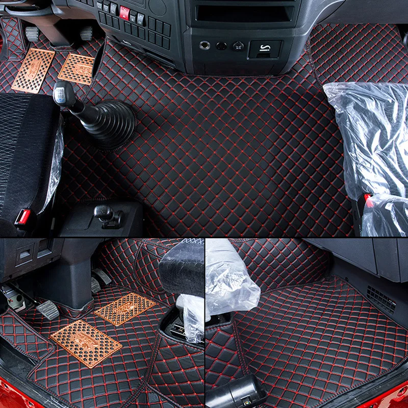 

Foor Mats for Shacman X3000 Special Full Surround Foot Pad Cab Interior Leather Double Deck Decoration Supplies