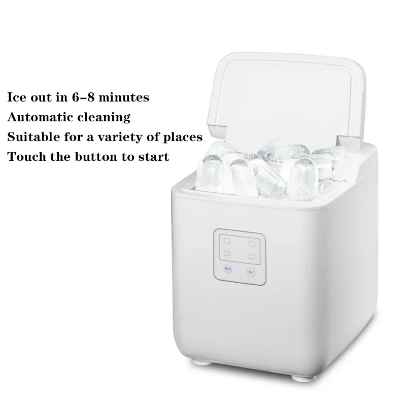 DBJ-10A Commercial Automatic Ice Maker Electric Bullet Round Block Ice Cube Making Machine 15kg/24H Bar Coffee Tea Milk Shop