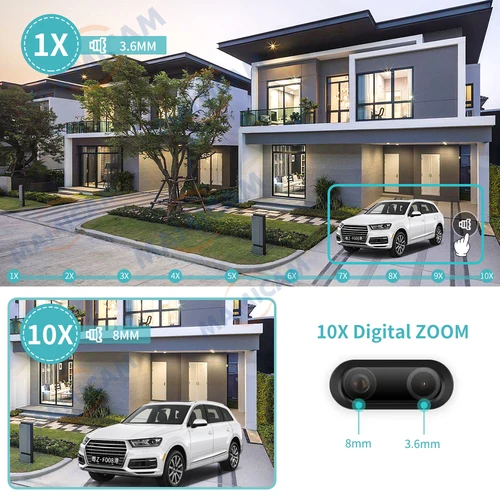 IP 카메라 와이파이/4G Sim 카드 야외 PTZ 8MP HD 듀얼 렌즈 3.6mm-8mm 보안 CCTV 캠 AI 휴먼 추적 컬러 나이트 비전 Camhi 3