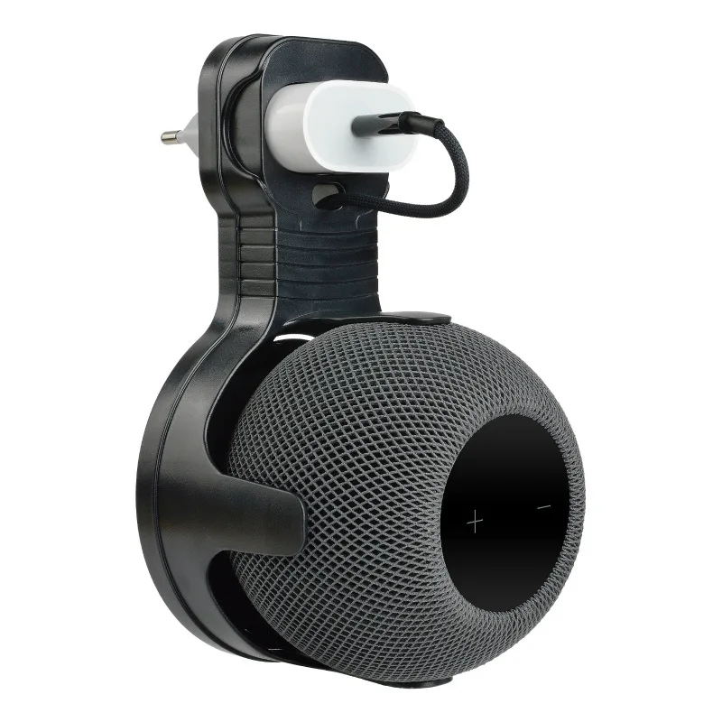 Mensole A Muro Per Homepod Mini, Supporti A Parete Stabili Salvaspazio Senza Fili Disordinati-4-Nero