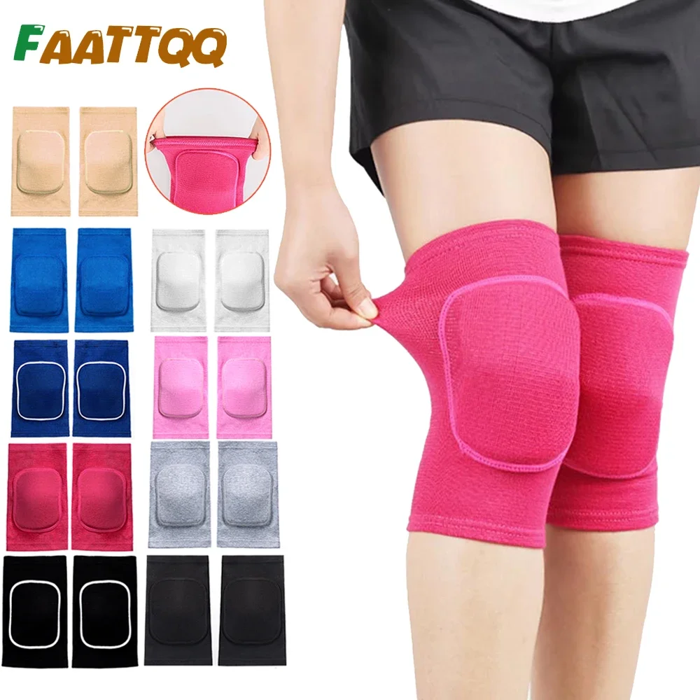1Pair Sports Compression Knee Pads Elastic Knee Protector Thickened Sponge Brace Support Dancing Workout Training Knee Pad Knee Support