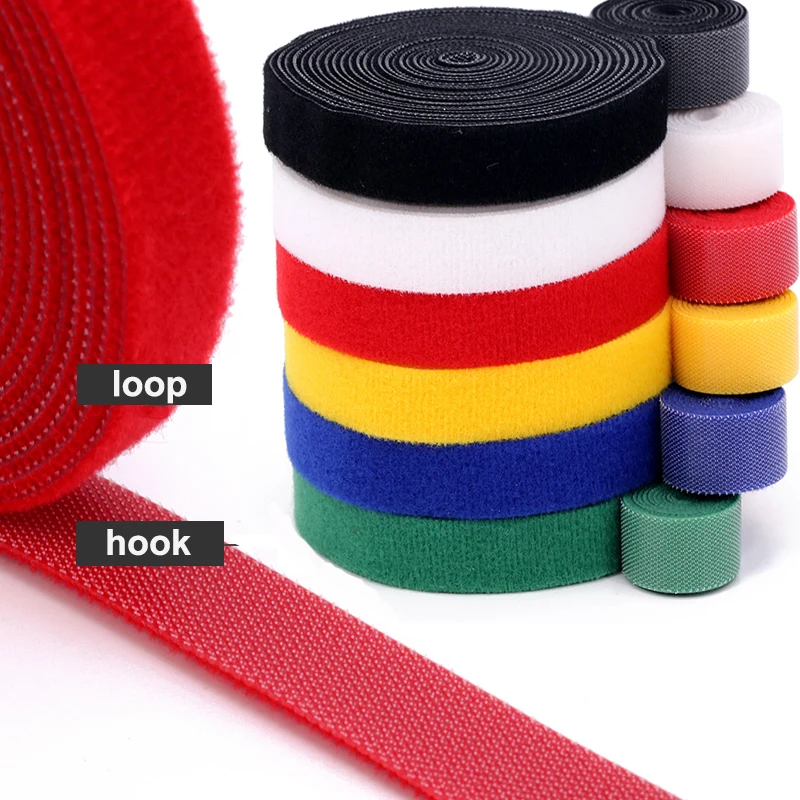 5M/Roll Fastening Tape Cable Ties Reusable Hook and loop Straps Double Side Hook Roll Wires Cords Manage Wire Organizer Straps