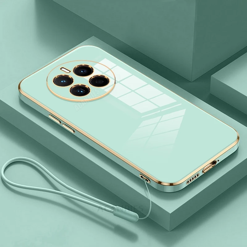 Luxury Plating Lanyard Silicone Phone Case - Elegant Back Cover