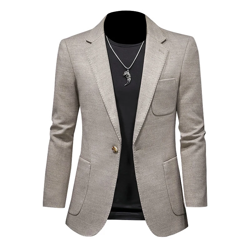 

2023 High-quality New Fashion Everything Handsome Business Men's Casual Suit Slim Tweed Thick Suit A Button Single West Coat