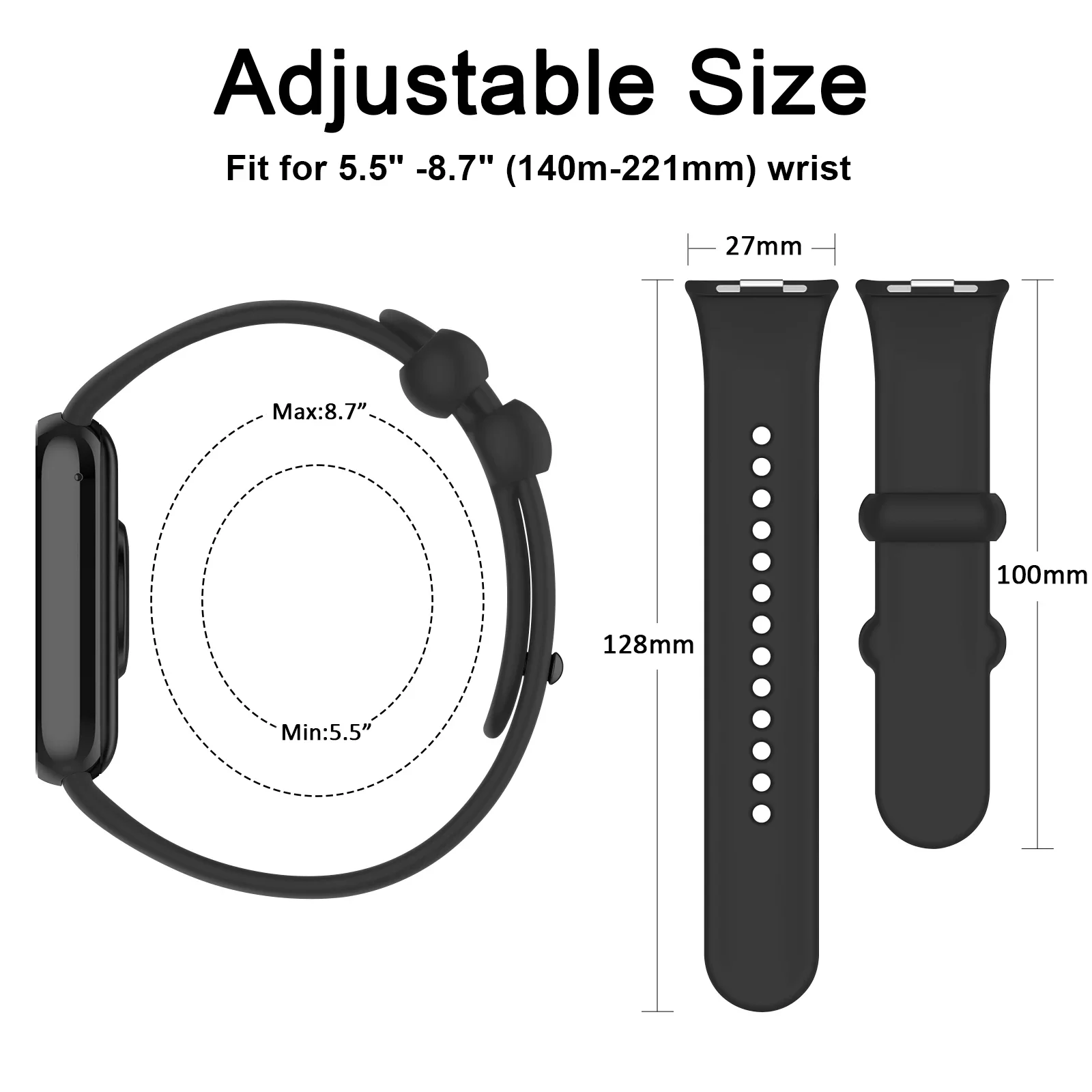 Silicone Sport Watchband Bracelet Replacement Strap