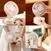 Portable Mini Desktop Fan Silent High Wind Power Cordless Rechargeable Fan 5 Speed Cooler Small Fan for Students Office Gifts 2