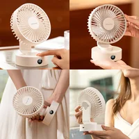 Portable Mini Desktop Fan Silent High Wind Power Cordless Rechargeable Fan 5 Speed Cooler Small Fan for Students Office Gifts 2