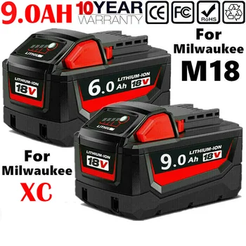 밀워키 XC 공구용 DGCF M18 배터리, 교체용 배터리, 48-11-1860, 48-11-1850, 48-11-1840, 48-11-1820, 5 Ah, 6 Ah, 9Ah