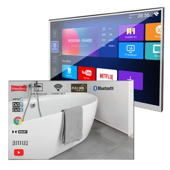 Souria 22 pollici Smart Specchio LED TV da bagno IP66 Doccia impermeabile WiFi integrato DVB ATSC Sintonizzatore Televisione Android SPA Hotel 1